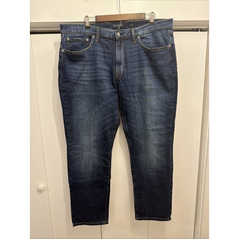 Lucky Brand Men's 223 Straight Jeans 40x30 Blue Dark Wash Stretch Cotton Denim